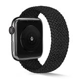 UnDePlus Apple Watch 10 42mm - 38/40/41mm Kordon Medium Örgü Solo Loop Kordon 38 2/3/4/5/6/se/7/8/9 Siyah