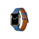 UnDePlus Apple Watch 10/11 Serisi 46mm Kordon Diagonal Hermes Deri Kordon