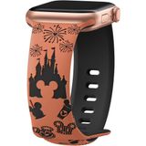 UnDePlus Apple Watch 42/44/45/46/49mm için Kordon Leopar Desen Yumuşak Silikon için Kordon 2/3/4/5/6/se/7/8/9/10/ultra 25-Cocoa