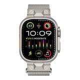 UnDePlus Apple Watch 42/44/45/46/49mm için Kordon Ultra Pramit Dizayn Metal Hasır için Kordon 107 2/3/4/5/6/se/7/8/9/10/ultra Gri