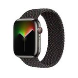 UnDePlus Apple Watch 42/44/45/46/49mm Kordon Large Örgü Solo Loop Kordon 32 160mm 2/3/4/5/6/se/7/8/9/10/ultra Black Unity