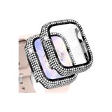UnDePlus Apple Watch 7/8/9 41mm Uyumlu Full Kenar Taşlı Sert PC Kasa Ve Ekran Koruyucu
