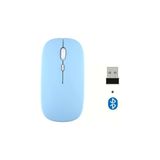 UnDePlus Bluetooth Mouse Fare Tablet Telefon Laptop Windows Uyumlu Kablosuz Şarjlı Slim Renkli Mavi