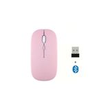 UnDePlus Bluetooth Mouse Fare Tablet Telefon Laptop Windows Uyumlu Kablosuz Şarjlı Slim Renkli Pembe