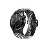 UnDePlus Huawei Watch GT 6/5/4/3/2 Pro 46mm Ultimate SE Elite Kordon Örgü Kordon Örgü Tokalı Band Siyah-Gri