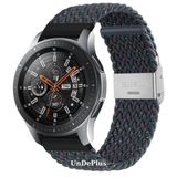 UnDePlus Huawei Watch GT GT2 GT3 GT4 42mm/Honor Magic 2 Kordon Metal Klipsli Flexi Örgü Lacivert-Gold