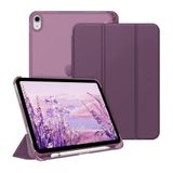 UnDePlus iPad 11.Nesil A16 11inç/10.Nesil 10.9inç ile uyumlu Kılıf Flip Cover Kalem Bölmeli PC Case Mor