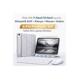 UnDePlus iPad 11.Nesil A16 11inç/10.Nesil 10.9inç Kılıf Multi SkinPro + Klavye + Mouse + Kalem 4lü Set