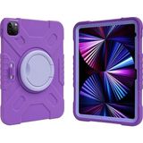UnDePlus iPad 7. 8. 9. Nesil 10.2" ile uyumlu Kılıf Askılı Silikon Handle Ring Yüzüklü Amour Tank Case 2019 2020 2021 Koyu Mor