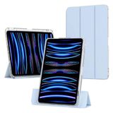 UnDePlus ipad Air 11inç M2/M3 Air 4/5.Nesil 10.9 ile uyumlu Kılıf Kalem Bölmeli Akrilik Şeffaf Ayrılabilir Case 2025-2024 Mavi Açık