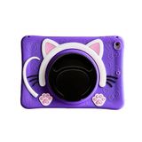 UnDePlus iPad Air 11inç M4/M3/M2 2026-2024 ile uyumlu Kılıf Cute Dolls Standlı Eğlenceli 3D Karekterli Çocuk Kılıfı Mor