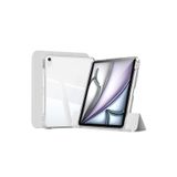 UnDePlus iPad Air 11inç M4/M3/M2 Air 4/5.nesil 10.9 Uyumlu Kılıf Kalem Bölmeli Akrilik Şeffaf Gri
