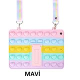 UnDePlus iPad Air 2 9.7" ile uyumlu Kılıf Cute Dolls Standlı Eğlenceli 3D Karekterli Çocuk Kılıfı A1566 A1567 Mavi