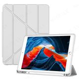 UnDePlus iPad Air 2 9.7 ile uyumlu Kılıf Kalem Bölmeli Trifolding Case A1566 A1567 Gri