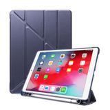 UnDePlus iPad Air 2 9.7 ile uyumlu Kılıf Kalem Bölmeli Trifolding Case A1566 A1567 Lacivert