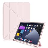 UnDePlus iPad Air 2 9.7 ile uyumlu Kılıf Kalem Bölmeli Trifolding Case A1566 A1567 Rose Gold