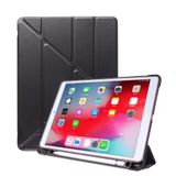 UnDePlus iPad Air 2 9.7 ile uyumlu Kılıf Kalem Bölmeli Trifolding Case A1566 A1567 Siyah