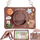 UnDePlus iPad Mini 1/2 / 3 7.9 inç ile uyumlu Kılıf Cute Dolls Standlı Eğlenceli 3D Karekterli Çocuk Kılıfı Kahverengi