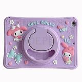 UnDePlus iPad Mini 1/2 / 3 7.9 inç ile uyumlu Kılıf Cute Dolls Standlı Eğlenceli 3D Karekterli Çocuk Kılıfı Lila