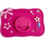 UnDePlus iPad Mini 1/2 / 3 7.9 inç ile uyumlu Kılıf Cute Dolls Standlı Eğlenceli 3D Karekterli Çocuk Kılıfı Pembe Koyu
