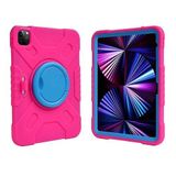UnDePlus iPad Pro 11 4/3/2/1. Nesil ile uyumlu Kılıf Askılı Silikon Handle Ring Yüzüklü Amour Tank Case Koyu Pembe