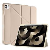 UnDePlus iPad Pro 12.9 6.Nesil /5.Nesil 2021 2022 ile uyumlu Kılıf Kalem Bölmeli Trifolding Case Gold