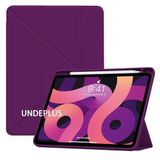 UnDePlus iPad Pro 12.9 6.Nesil /5.Nesil 2021 2022 ile uyumlu Kılıf Kalem Bölmeli Trifolding Case Koyu Mor