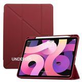 UnDePlus iPad Pro 12.9 6.Nesil /5.Nesil 2021 2022 ile uyumlu Kılıf Kalem Bölmeli Trifolding Case Mürdüm