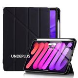 UnDePlus iPad Pro 12.9 6.Nesil /5.Nesil 2021 2022 ile uyumlu Kılıf Kalem Bölmeli Trifolding Case Siyah