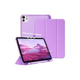 UnDePlus iPad Pro 13inç M4/M5 Kılıf Flip Cover Kalem Bölmeli PC Case 2024/2025 Uyumlu Mor