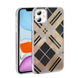 UnDePlus iPhone 11 ile uyumlu Kılıf Leopar Kurdele Ekose Desenli Mep Kapak