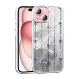 UnDePlus iPhone 14 ile uyumlu Kılıf Leopar Kurdele Ekose Desenli Mep Kapak