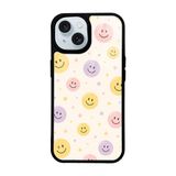 UnDePlus iPhone 15 ile uyumlu Kılıf Parlak Nice Seri Desenli Lusi Kapak Gülen Yüzler
