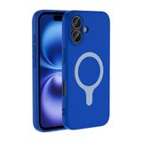 UnDePlus iPhone 17 ile uyumlu Kılıf M-Safe Şarj Özellikli Renkli Silikon Aris Kapak Saks Mavi