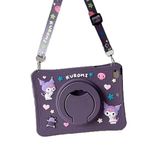 UnDePlus Lenovo için Tab TB-311FU TB-311XU 10.1inç ile uyumlu Kılıf Cute Dolls Standlı Eğlenceli 3DKarekterliÇocuk ZAEH0039TR Mor
