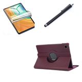 UnDePlus Lenovo Tab M10 3. Nesil TB-328FU T610 Kılıf Dönen Tablet Kilifi Ekran Koruyucu+Kalem Mor