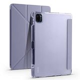 UnDePlus Mi Pad 5/5 Pro ile uyumlu Kılıf Kalem Bölmeli Trifolding Case Mor