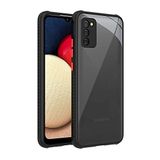 UnDePlus Samsung Galaxy A02S ile uyumlu Kılıf Kenar Renkli Sararmaz Şeffaf Kapak