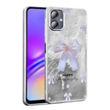 UnDePlus Samsung Galaxy A06 ile uyumlu Kılıf Leopar Kurdele Ekose Desenli Mep Kapak