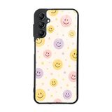 UnDePlus Samsung Galaxy A14 5G ile uyumlu Kılıf Parlak Nice Seri Desenli Lusi Kapak Gülen Yüzler