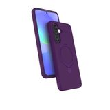 UnDePlus Samsung Galaxy A17 5G ile uyumlu Kılıf Slikon M-safe Şarj Uyumlu Silikon Standlı Regal Kapak Derin Mor