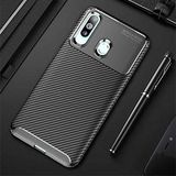 UnDePlus Samsung Galaxy A20S ile uyumlu Kılıf Karbon Silikon Case