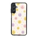 UnDePlus Samsung Galaxy A25 ile uyumlu Kılıf Parlak Nice Seri Desenli Lusi Kapak Gülen Yüzler