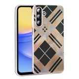UnDePlus Samsung Galaxy A26 ile uyumlu Kılıf Leopar Kurdele Ekose Desenli Mep Kapak