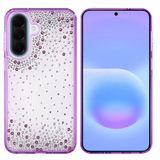 UnDePlus Samsung Galaxy A36 ile uyumlu Kılıf Parlak Işıltılı Damla Taşlı Şeffaf Pera Silikon Kapak Mor