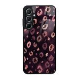 UnDePlus Samsung Galaxy A55 ile uyumlu Kılıf Parlak Nice Seri Desenli Lusi Kapak Pembe Leopar