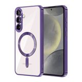 UnDePlus Samsung Galaxy A57 5G ile uyumlu Kılıf M-Safe Özellikli Kamera Lensli Korumalı Şeffaf Silikon Kapak Mor