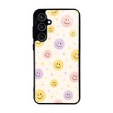 UnDePlus Samsung Galaxy S23 FE ile uyumlu Kılıf Parlak Nice Seri Desenli Lusi Kapak Gülen Yüzler
