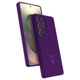 UnDePlus Samsung Galaxy S23 Ultra ile uyumlu Kılıf Slikon M-safe Şarj Uyumlu Silikon Standlı Regal Kapak Derin Mor