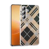 UnDePlus Samsung Galaxy S24 ile uyumlu Kılıf Leopar Kurdele Ekose Desenli Mep Kapak